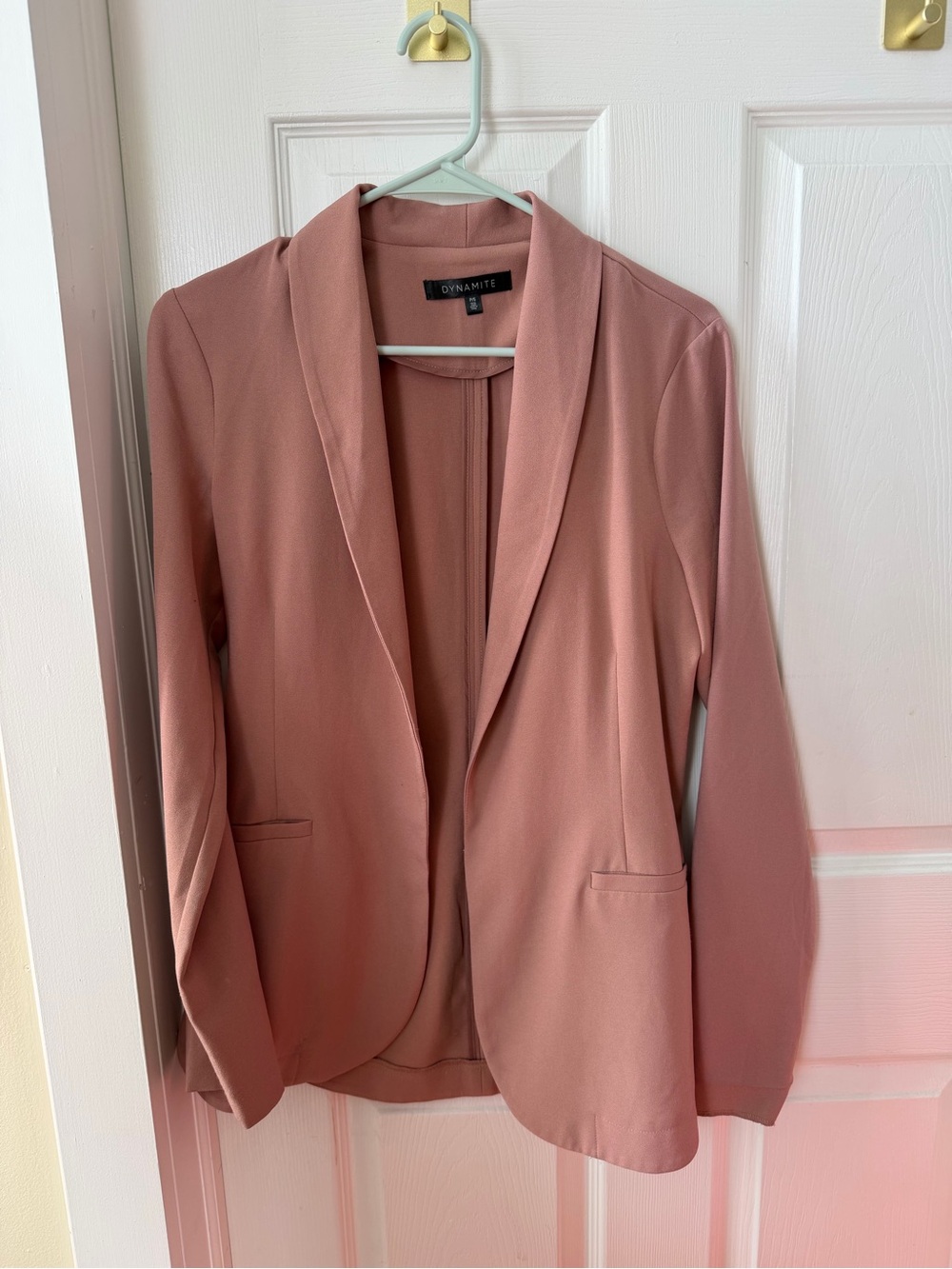 Dynamite Mauve-Pink Open Front Blazer